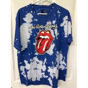 Rolling Stones T-Shirt, Blue & White, Iconic Hot Lips Logo